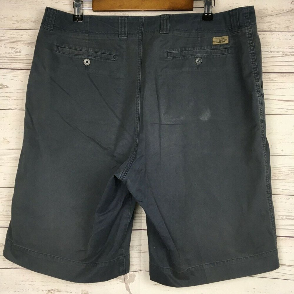 Lacoste Mens Chino Shorts sz 36 Navy Blue Flat Front EU 46‎ Casual Summer